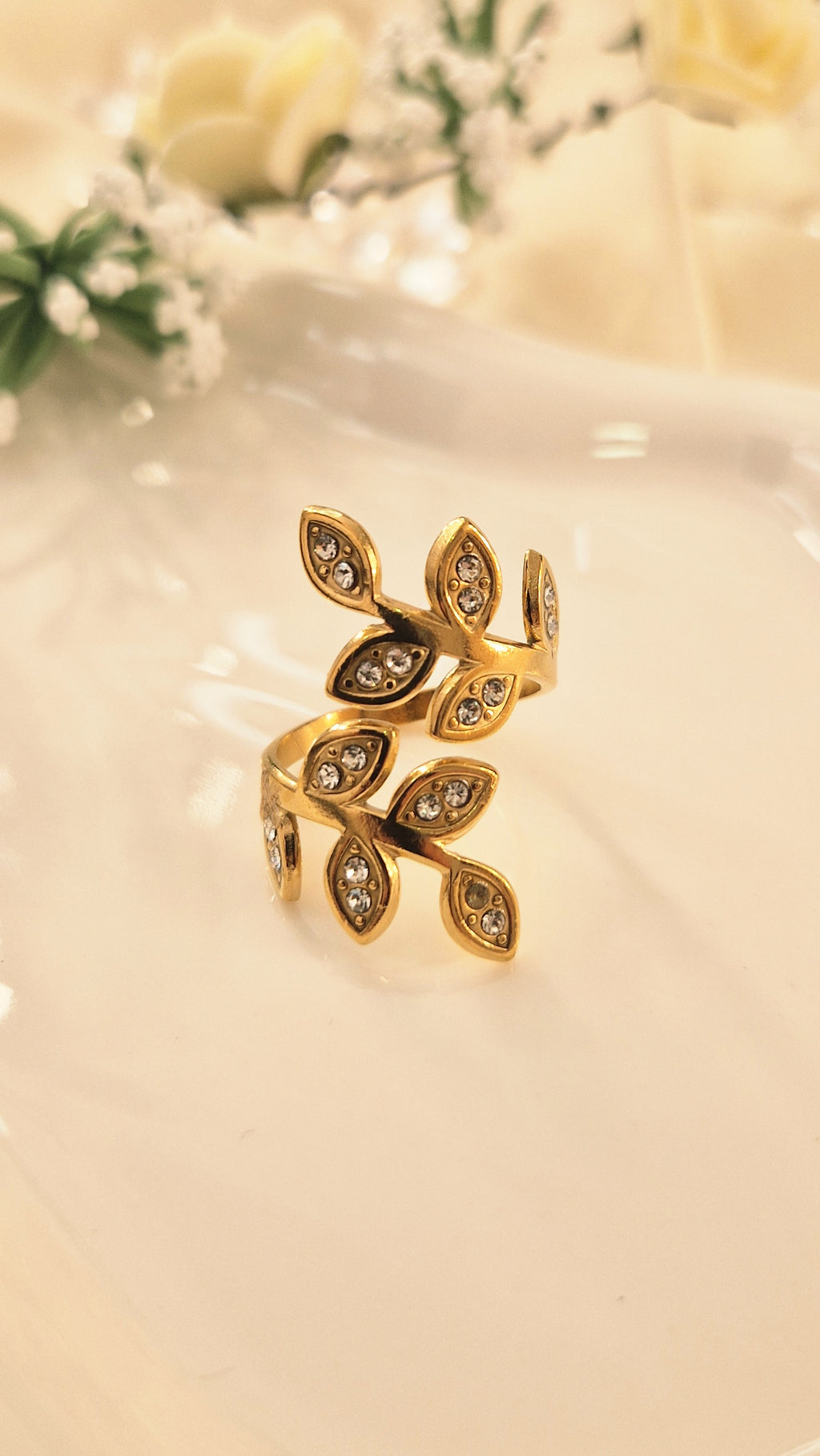 Bague Feuilles dorées