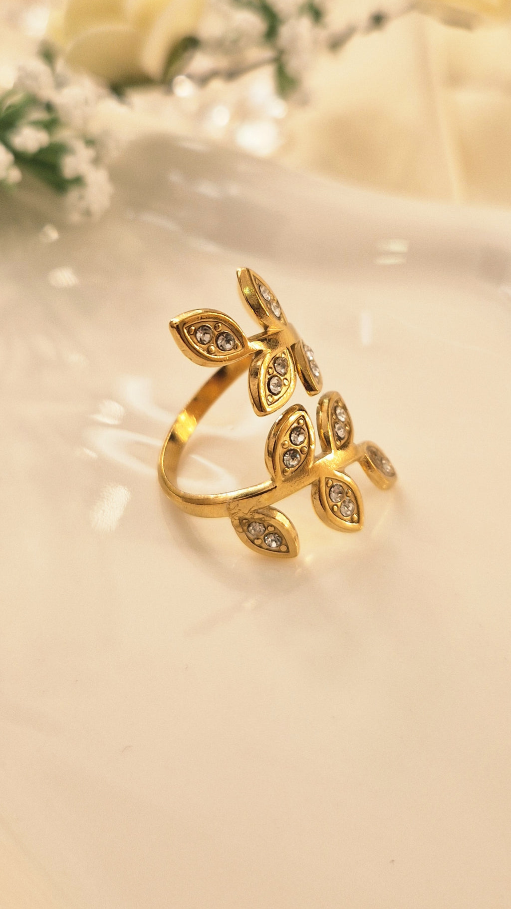 Bague Feuilles dorées