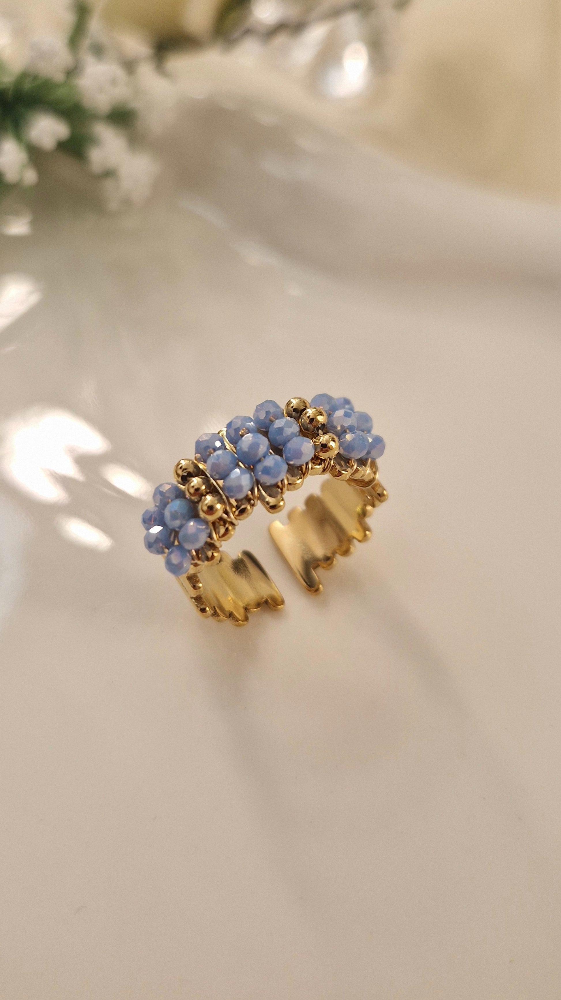 Bague Perle Bleue