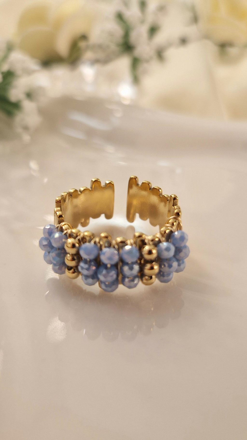 Bague Perle Bleue