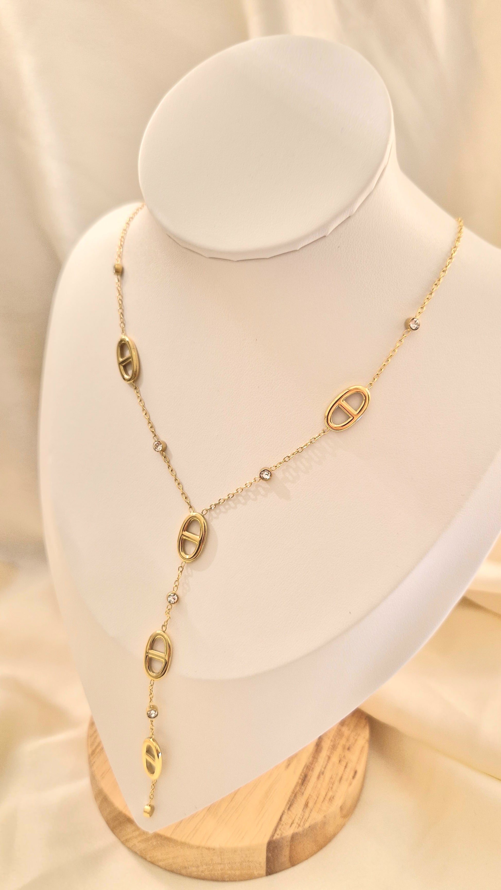 Collier Y Strass Élégant