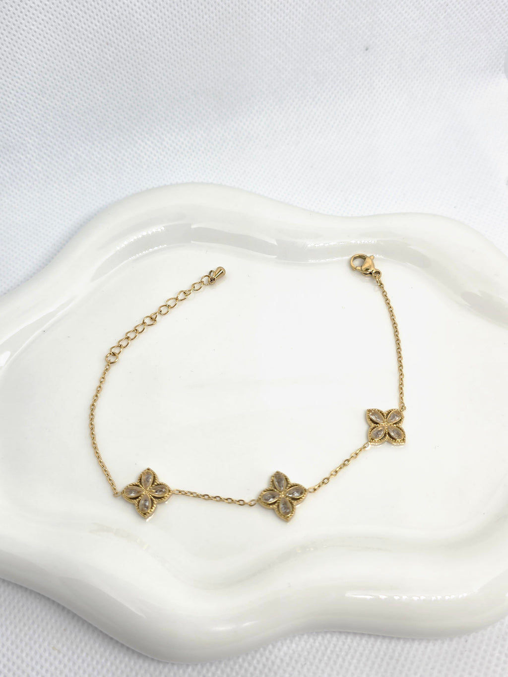 Bracelet Trèfles Dentelle Cristal