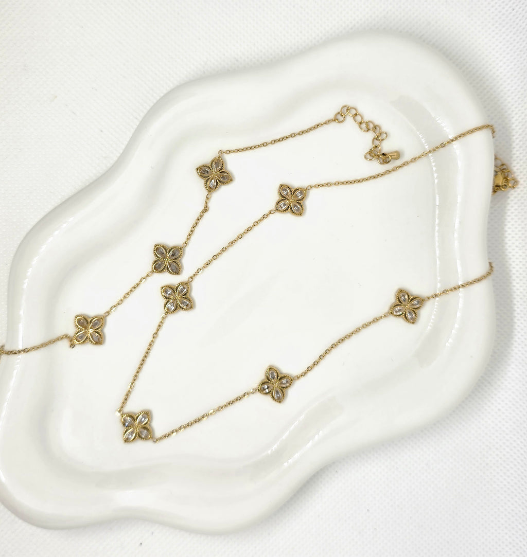 Bracelet Trèfles Dentelle Cristal