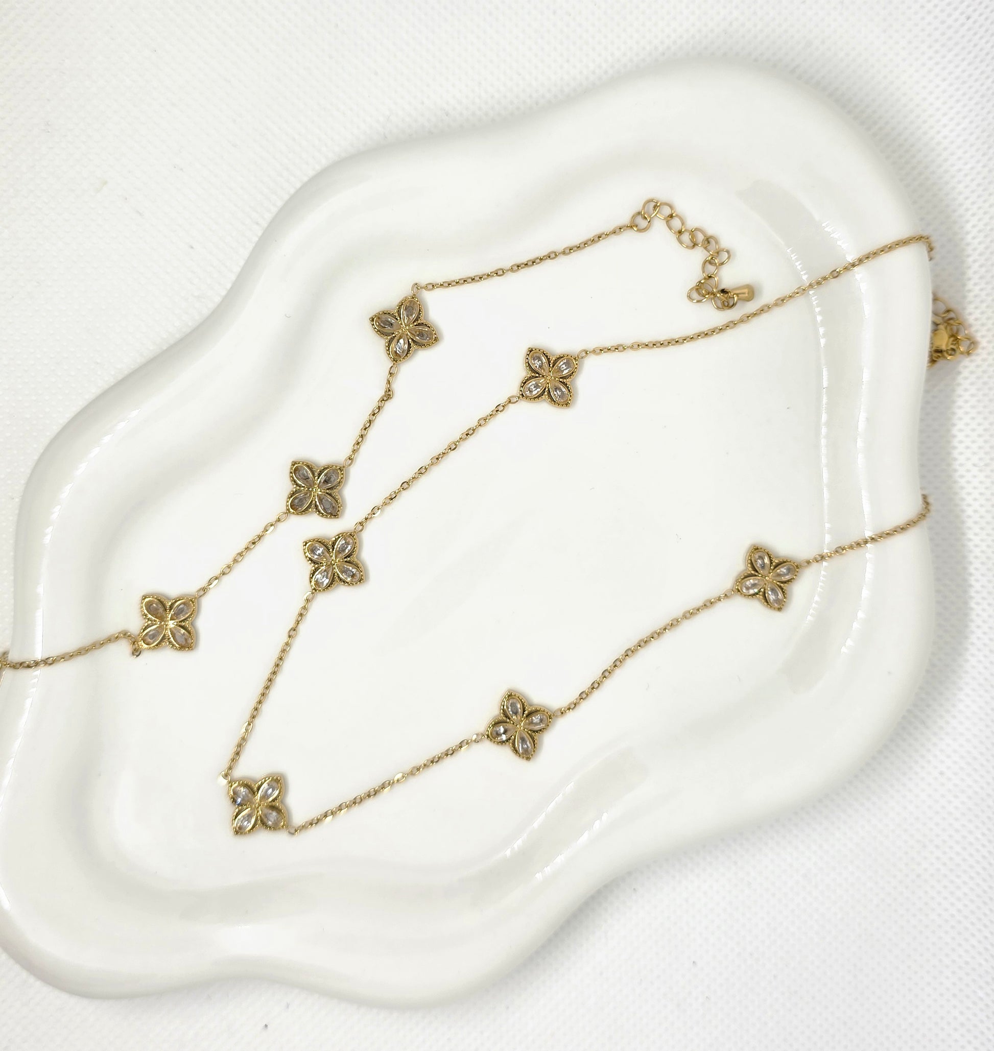 Bracelet Trèfles Dentelle Cristal