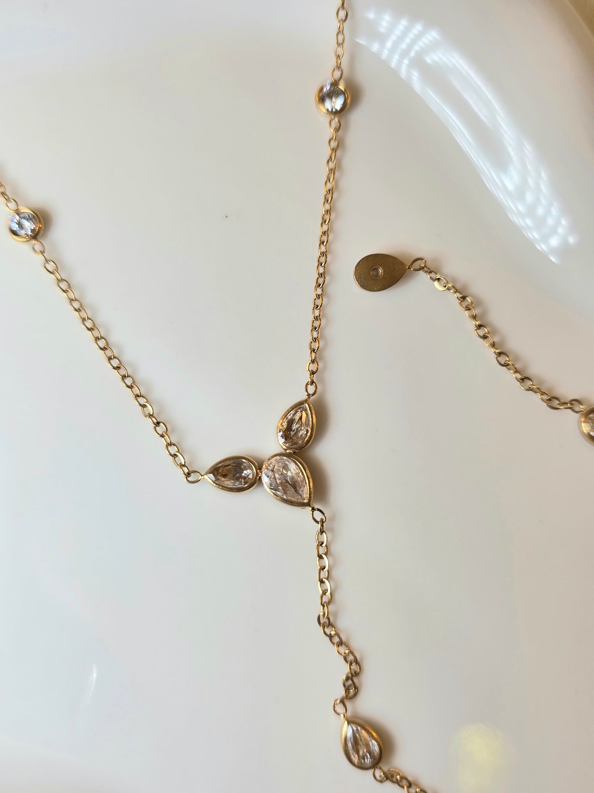 Collier Y Gouttes Cristal