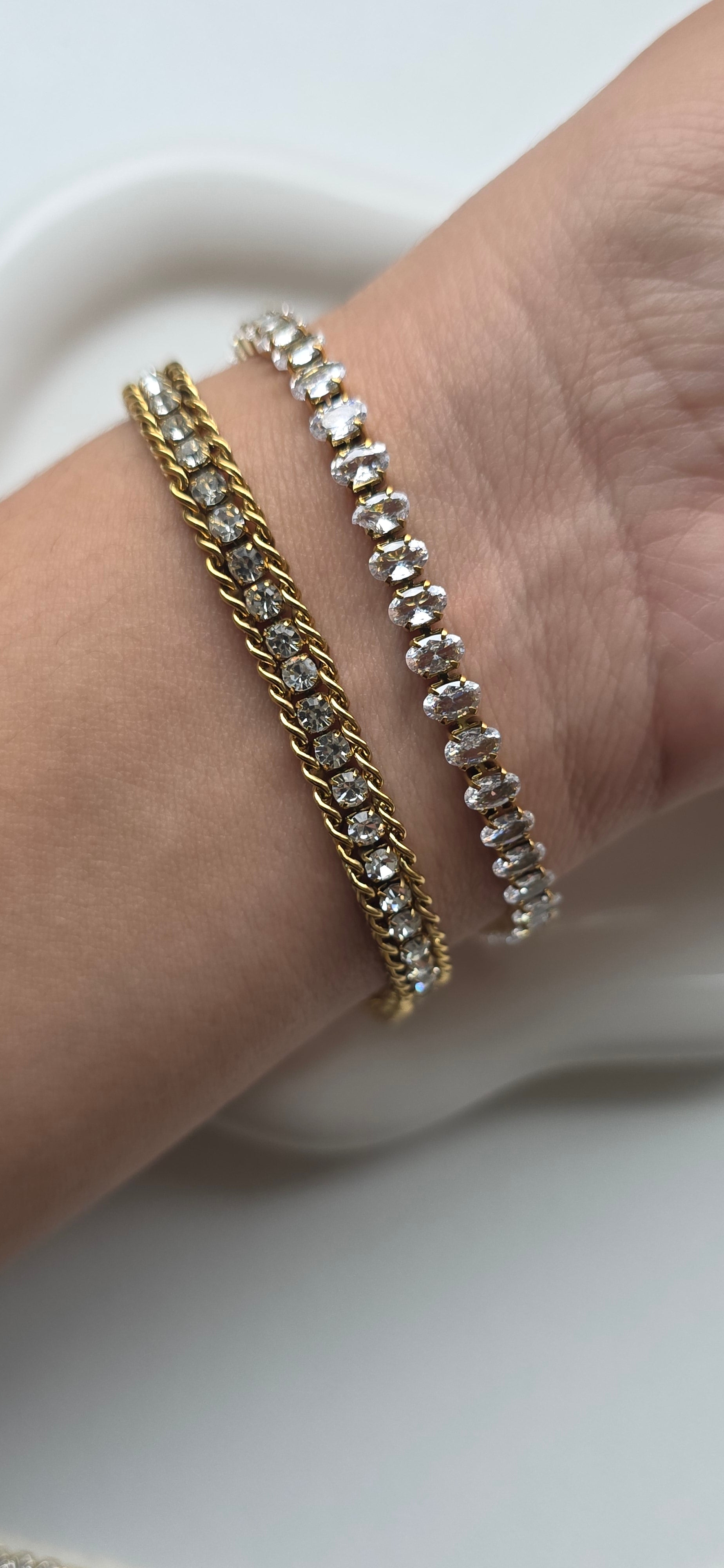 Bracelet Éternité Dorée – Cristaux Classiques