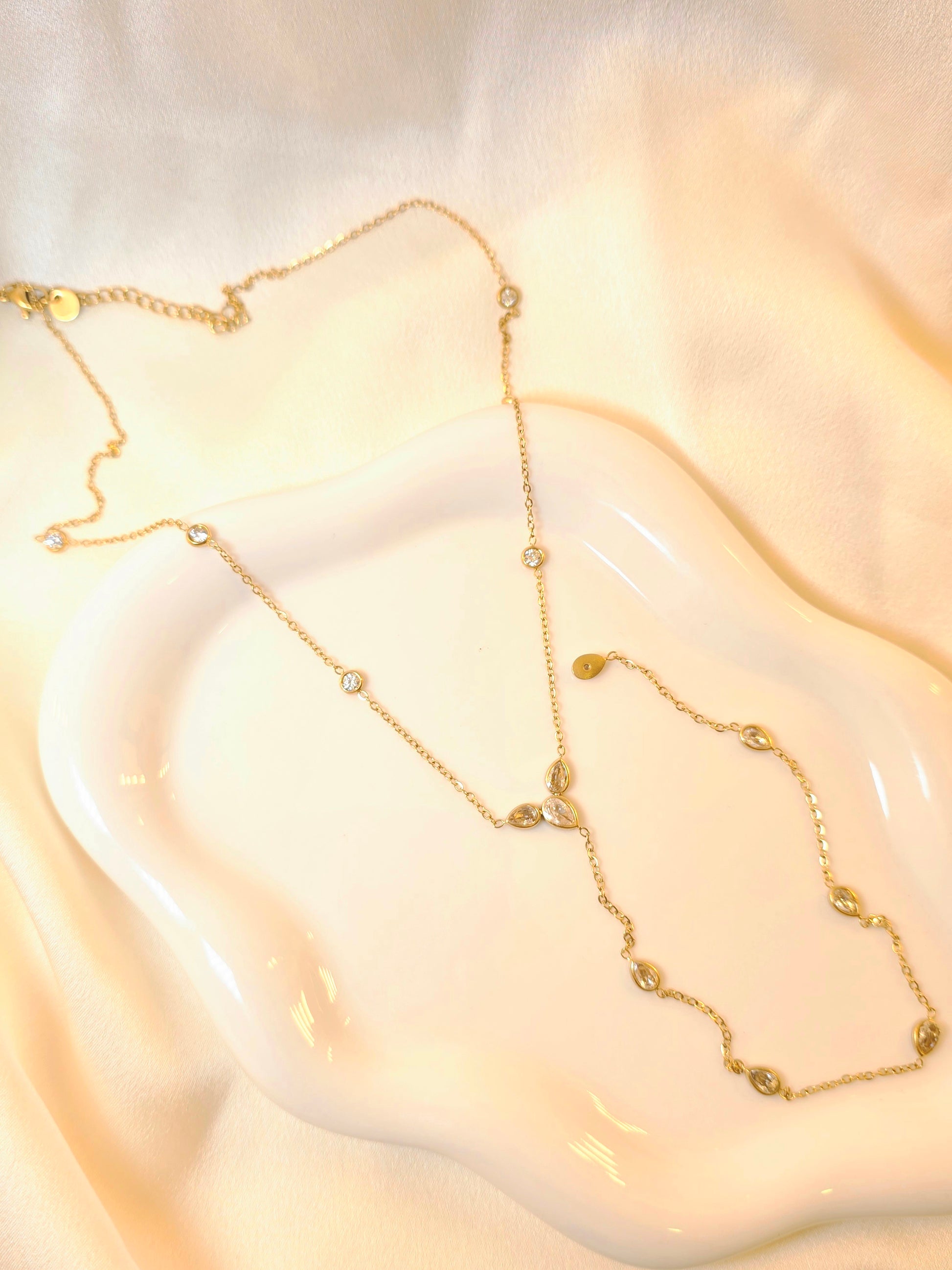 Collier Y Gouttes Cristal