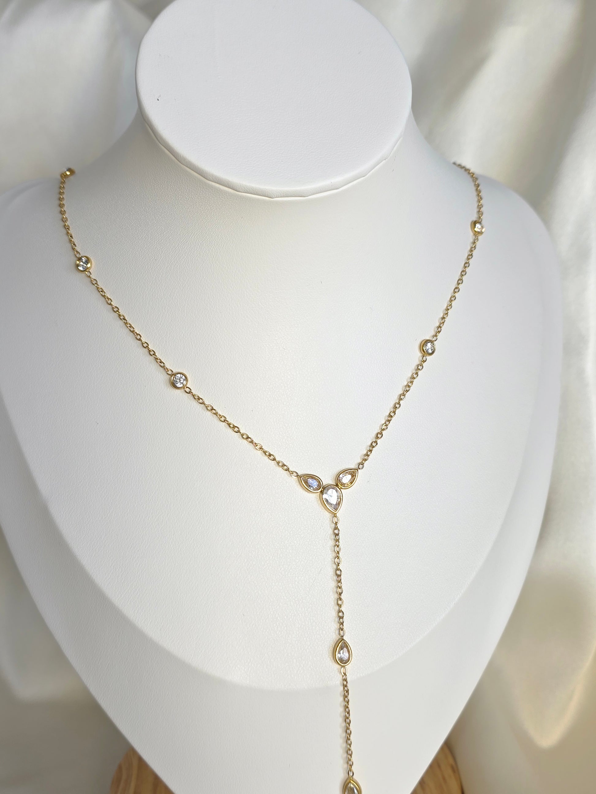 Collier Y Gouttes Cristal